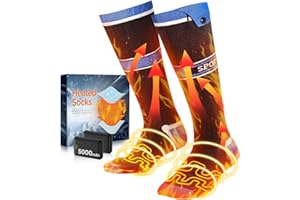 VIWKO 2026 Calze Riscaldate Aggiornati, 5000mAh*2 Calze Riscaldanti Ricaricabili, 3 Temperature & Riscaldamento 360° Calzini Riscaldabili, Lavabile Batteria Riscaldanti per Sci Caccia Escursioni