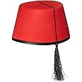 Boland 04016 - Erwachsenenhut Fez Fadime, Einheitsgröße, rot mit schwarzer Quaste, orientalische Kostümparty, Mottoparty, Kar