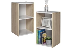 Iris Ohyama Estantería Espacio Ahorrador de 2 Niveles Extra Ancho, Marrón Claro, Ajustable, Multiuso, Modular, para Sala, Oficina, Habitación, Organizadora, Librería, Montaje Fácil, UB-6035