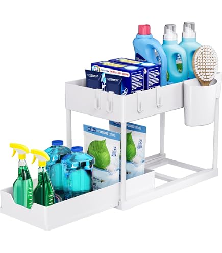 Organizzatore Sotto Lavello A 2 Livelli - Metallo Scorrevole, Altezza Regolabile, Per Cucina E Bagno