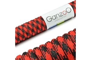 ‎GANZOO Ganzoo Paracord 550 Seil, Nylon-Polyester, 4mm, Typ 3, 30 Meter, 7 Kernstränge, Outdoor-Schnur, Allzweck-Seil, Hundehalsband, Hundeleine, Armband knüpfen, Camping, Survival