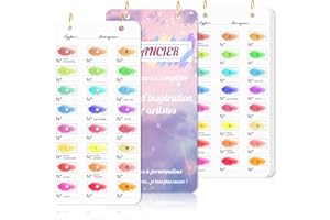 JIAWAGGAG Nuancier à Colorier Avec Trou 20 Feuilles 18x9cm Nuancier Coloriage 300g/㎡Anneau Doré Impression UnilatéRale Convient Aux Feutres Crayons De Couleur Marqueurs Aquarelles (Violette Rose)