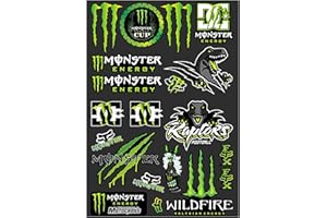 Diyxisk Monster Scratch Auto Aufkleber, Monster Energy Aufkleber Bogen, Sponsoren Aufkleber, Moto Motocross Stickers Kit, für Offroad Motorräder und Helme Motorrad Enthusiasten (Dinosaurier)