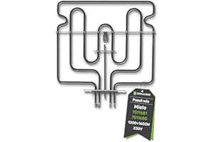 DEKAROX Grzejnik górny grzejnik 1300+1600 W 230 V pasuje do Miele 7511681 7511680 IRCA 9011R461 do piekarnika