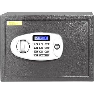 Yale YSS/250 Digital Safe Locker for Home | 16.3 Litre | Electronic Keypad with PIN Code | Emergency Key | Standard Security Safe | Grey | 1 Year Warr