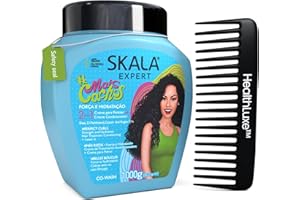 HEALTHLUXE SKALA Mais Cachos Trattamento per capelli ricci 3ABC - Crema condizionante e districante 2 in 1, vegana, 1 kg, con pettine a denti larghi, idratante, idratante, definizione dei ricci, senza solfati e