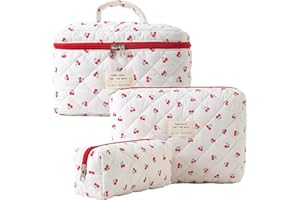 TOPALL Beauty Case da Viaggio Donna,Grande Borsa Cosmetica da Viaggio,Trousse Trucchi Donna in Aggiornata Pelle Cotone,Borsa Porta Trucchi da Toilette Makeup Bag Organizer