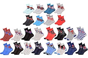 Ozabi - Chaussettes Enfant Licence SPIDERMAN fantaisie -Assortiment modèles photos selon arrivages- Pack de 9 Paires Garçon