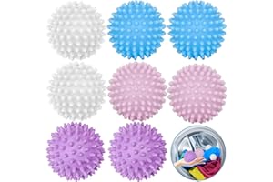 TASHCE Trocknerbälle, 8 Stück Waschmaschinen Bälle, Wiederverwendbare Dryer Balls für Effizientes Waschen & Trocknen, Verhindert Verheddern, Waschbälle für Wäschetrockner