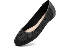 Greatonu Bailarina de Encaje Plana para Mujer