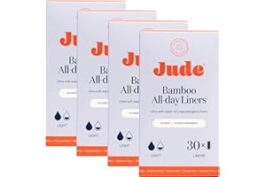Jude Bamboo Incontinence Liners for Women | Thin, Discreet & Super Soft Pads | Absorbent Leak Protection & Odour Neutralising | Secure Day & Night Moisture Barrier | 120 Disposable Panty Liners