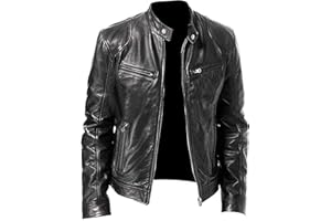 Aksah Fashion Herren-Motorrad-Lederjacke, Antik-Schwarz, Vintage, Used-Look, Retro-Stil