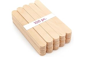 LALILL Palitos de Madera 100 Piezas - Espátulas para Cera 15 cm - Desechables para Depilación, Mascarillas, Cocina y Manualidades