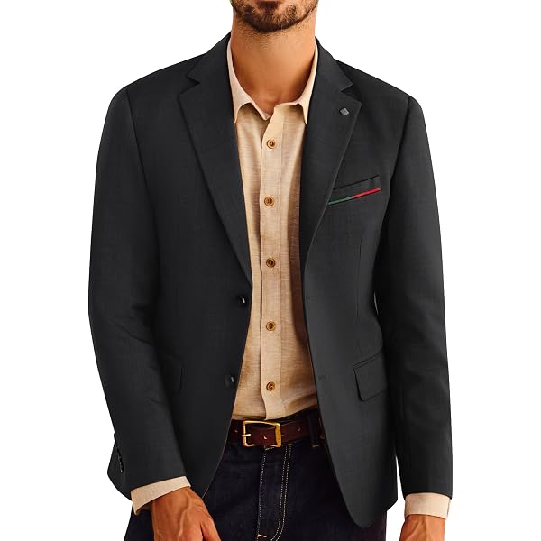 ORBITRAY Men's Faux Suede Blazer Jacket For Casual Business