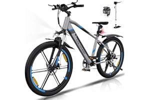 ‎COLORWAY COLORWAY EBike Herren Damen Elektrofahrräder 26 x 2,35 Zoll 250W Motor 36V 12Ah herausnehmbarer Akku EBike, Höchstgeschwindigkeit 25 km/h, E Mountainbike Ausdauer 35-90KM,Pedelec