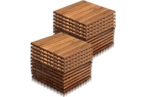 Vigevee Piastrelle Esterno 30 x 30 cm, 22 pezzi Pavimento per Esterno Pavimento Giardino ad Incastro per Patio Terrazza Balcone Piscina 2 m Tagliabile