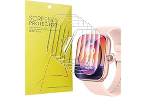 Blueshaweu Screen Protector Compatible with Yoever Smartwatch 1.91 Inch IDW20, HD Clear Flexible TPU Screen Protector [Pack of 6] Compatible with Yoever IDW20/TOOBUR IDW20 Smartwatch (Transparent)