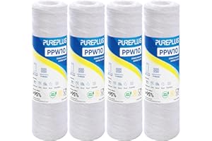 PUREPLUS Whole House Sedimentfilter, 5 Mikron, 25,4 x 6,3 cm, 4 Stück