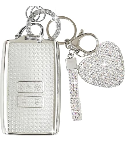 Porte Clés Cuir Renault Coque Clé Renault JIZZU - Protection TPU 4 Boutons Avec Porte-Clés Cuir - Modèle Argenté étui Clé Renault 4 Boutons