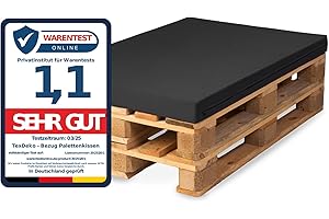 ‎TEXDEKO TexDeko® BEZUG (ohne Füllung) für Palettenkissen 120x80x10 cm wasserabweisend waschbar In- & Outdoor Made in EU (Anthrazit)