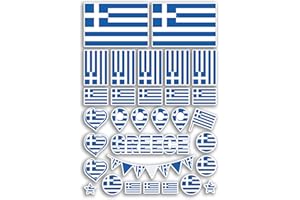 DV DESIGN Foglio adesivo A4 bandiere Grecia Adesivi in vinile - Greco Paese Europa Bandiera Nazionale Mondiale Vacanze Viaggi Vacanze Auto Estetica #80058