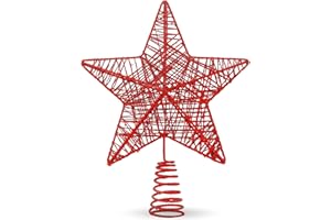 MERRYXMAS Czubek na choinkę z gwiazdą – czubek i ozdoba na choinkę na Boże Narodzenie (czerwony)