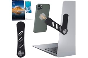 DK177 Adjustable Laptop Stand, Laptop Phone Holder, Laptop Side Mount Clip, Computer Monitor Expansion Bracket, Slim Portable Foldable Smartphone Stand. Improve Office Efficiency. (Black)