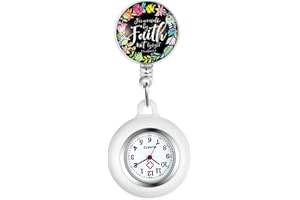Avaner Orologio da Infermiera Retrattile, Orologio da Taschino con Clip, Orologio da Infermiera in Silicone, Orologio da Tasca per Donna e Uomo