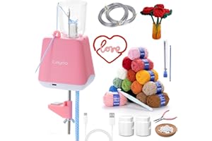 Caydo Tricotin Automático Kit, Eléctrico Maquina de Tricotin, Mini Molino de Tejer, DIY Máquina de Ganchillo para Adultos y Niños
