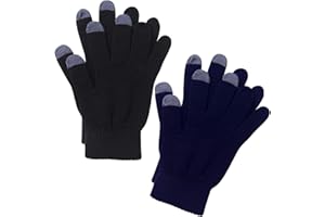 Cooraby 2 Pairs Men or Women's Winter Touch Screen Magic Gloves Warm Knit Gloves Typing Texting Gloves