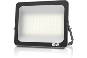 JBdusn Projecteur LED 50W, Superlumineux spot extérieur Blanc Froid 6500K, IP66 Eclairage de Sécurité Floodlight lumiere pour Jardin Stade Garage entrepôt Magasin Atelier Dépôt