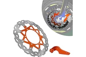 Runfarr Disco Freno Anteriore flottante Arancione da 320 mm con Staffa di Montaggio per 125-640 SX EXC GS MX SXS MXC XCW EXC LC4 1991-2009 Dirt Pit Bike Enduro