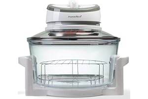 PremierTech Forno Alogeno ad Aria Ventilato, 17 litri, 1400 watt, Cuoce Senza Olio, Gratina, Arrostisce, Scongela, Essicca, Sterilizza, Bianco, PT-FA12
