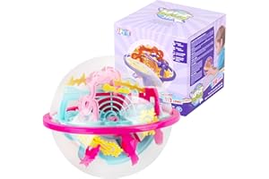 Jurcicat 3D kula labiryntowa piłka 3D z 100 poziomami gra w labirynt For Prezenty dla dzieci od 6 lat Labiryntowa gra zręcznościowa z piłką