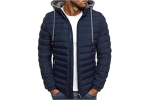 UHOUSE Winterjacke Herren Daunenjacke mit Kapuze Warm Jacke Leichte Steppjacke Winter Herren-Jacken Bequeme Kapuzenjacke Casual Puffer Jacket Basic Übergangsjacke Outdoor Softshelljacke Baumwolle Kleidung