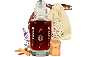 Perfume Oil Indian Patchouli Roll-On 3ml – Long Lasting Alcohol Free Arabian Attar – Premium Unisex Woody Earthy Fragrance with Natural Patchouli & Sandalwood Notes by Luxury Scent