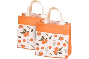 ASFINS Stofftaschen Klein mit Griffen, 2Stk Faltbare Einkaufstasche Recyclingtasche Baumwolltasche Tragetaschen für Frauen, Kinder, Mädchen, 22cm x 22cm (Gelbe Zitrone)