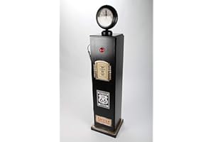 point home Design-Schrank Zapfsäule mit Uhr + Licht, Retro, schwarz, 150cm