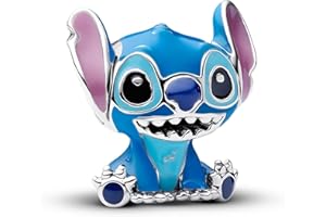 PANDORA Moments Disney Stitch 793815C01 Breloque en argent sterling compatible avec pendentif Moments