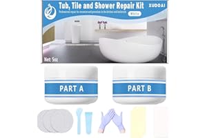 XUDOAI Kit di riparazione per bagno, piastre e doccia, 5 oz Kit di riparazione White Bath crack, per porcellana, acrilico, vetroresina