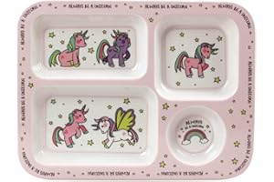 Lesser & Pavey Plateau - Motif Licornes et Petites étoiles, Rose/Blanc