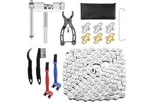 Foreverup Catena per Bicicletta 6/7/8 Velocità, Collegamento a Catena per Bici, Catene per Bicicletta 116 Maglie con Splitter per Catena Bici, 3 Collegamenti e Pinza per Bici da Strada, MTB