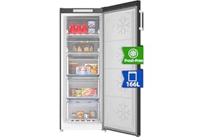 CHiQ Upright Freezer, Frost Free, 166L, 5 Large Drawers, Multi-Air-Flow, Adjustable Thermostat, H1440 x W540 x D641, Reversible Doors, 12 Years Free Warranty on The Compressor, FSD166NE4EU