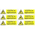 CCTV In Operation Sign – 2/4/6/10 Pack Self Adhesive CCTV Stickers – 15cm x 5cm Landscape Warning Signs for Outdoor Indoor Use (6)