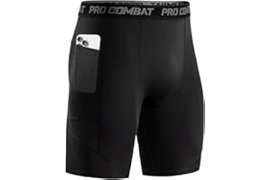 Niksa 1/3 Pièces Short Running Homme Short de Compression à Séchage Rapide et Respirant Short de Sport Ajusté avec Poches pour Téléphone Portable