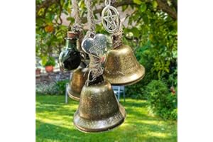SOARFLY Hexenglocken Garten Windspiel, Türschutz Windspiel Glocken Charm, Boho-Windspiel für den Garten, Altardekoration Windspiel Garten, Negative Energie Löschen, Segen Glocke für Veranda, 3 Glocken (48mm)