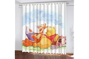 SMNVCKJ Pooh - Tenda oscurante in tessuto impermeabile, per cameretta dei bambini, stampa digitale 3D, 100% poliestere, 1,150 x 166 cm