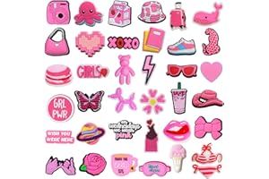 BITOWO 33/37PCS Croc Charms for Kids Adult Shoe Charms for Flower Croc Charms Croc Pins Anime Croc Badges Boys Women Girls Men Shoe Decoration Charms Cartoon Cute Croc Charms Croc Accessories Charms