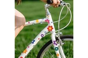 COSYSPARKS Pegatinas Bicicleta,4 Hojas Coloridas Pegatinas de Flores Impermeables Decales Autoadhesivas para Coches Bicicletas Pegatina para Niñas Mujeres