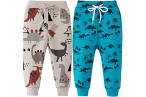 FAIRYRAIN 2er Pack Kinder Junge Sweathose Kids Karikatur Drucken Sporthose Jogger Pants Hose Babyhose Jogginghose